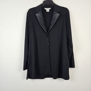 Exclusively Misook Black Embellished Cardigan Size Large